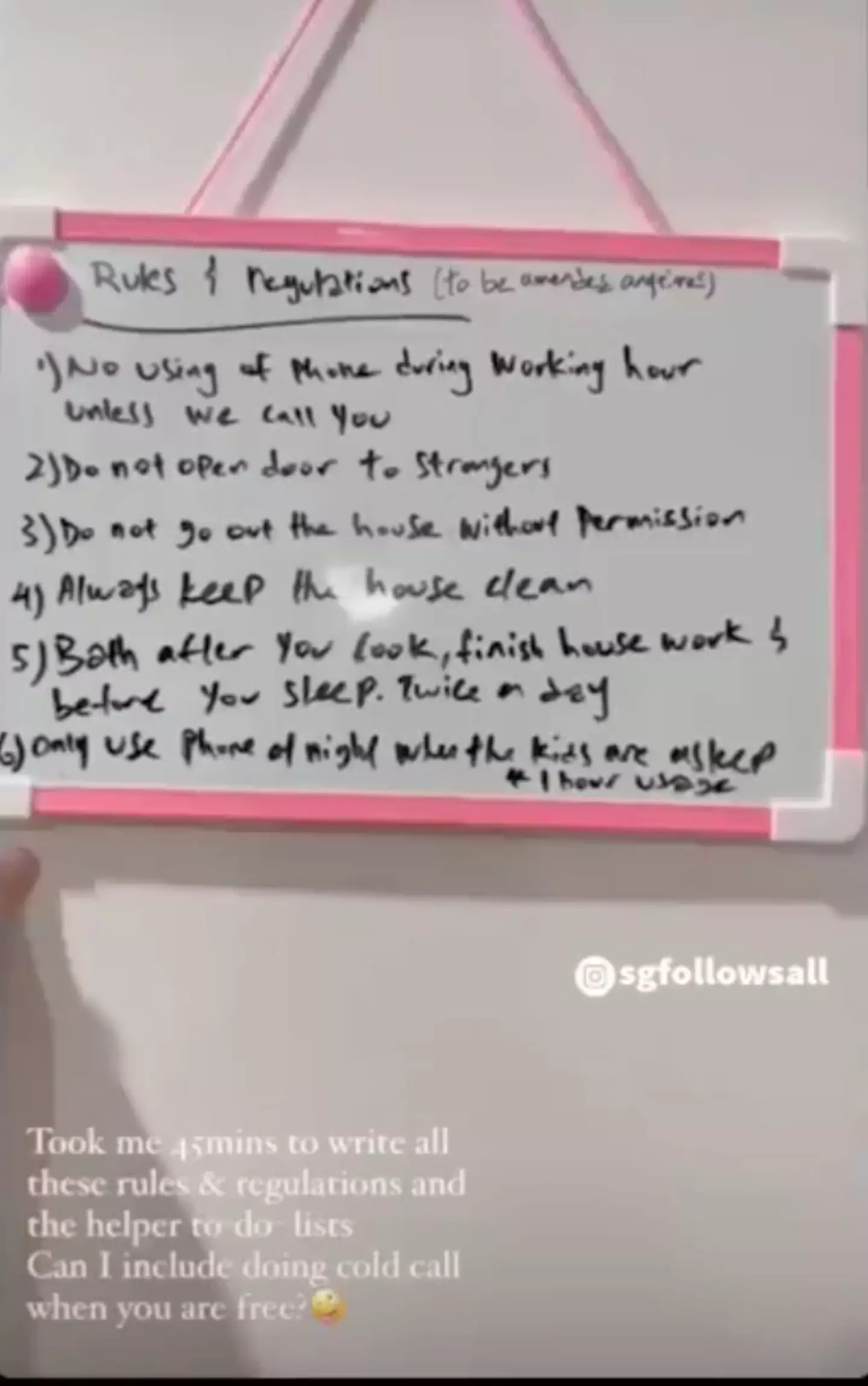 The bizarre list of rules.