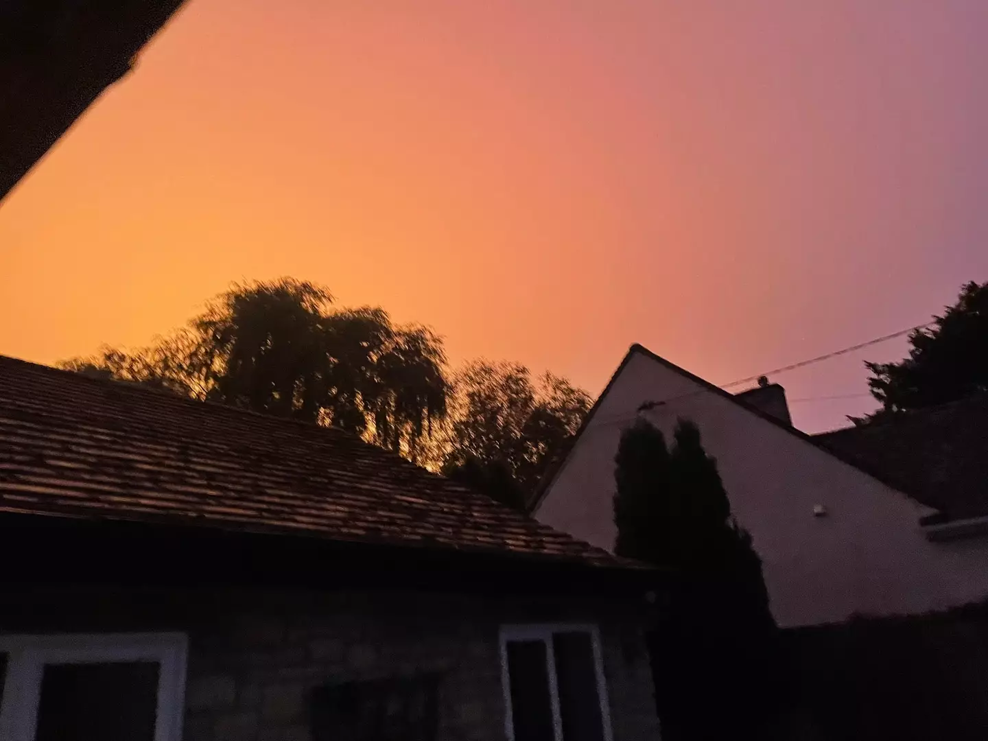 The fireball caused by the lightning strike lit up the sky.