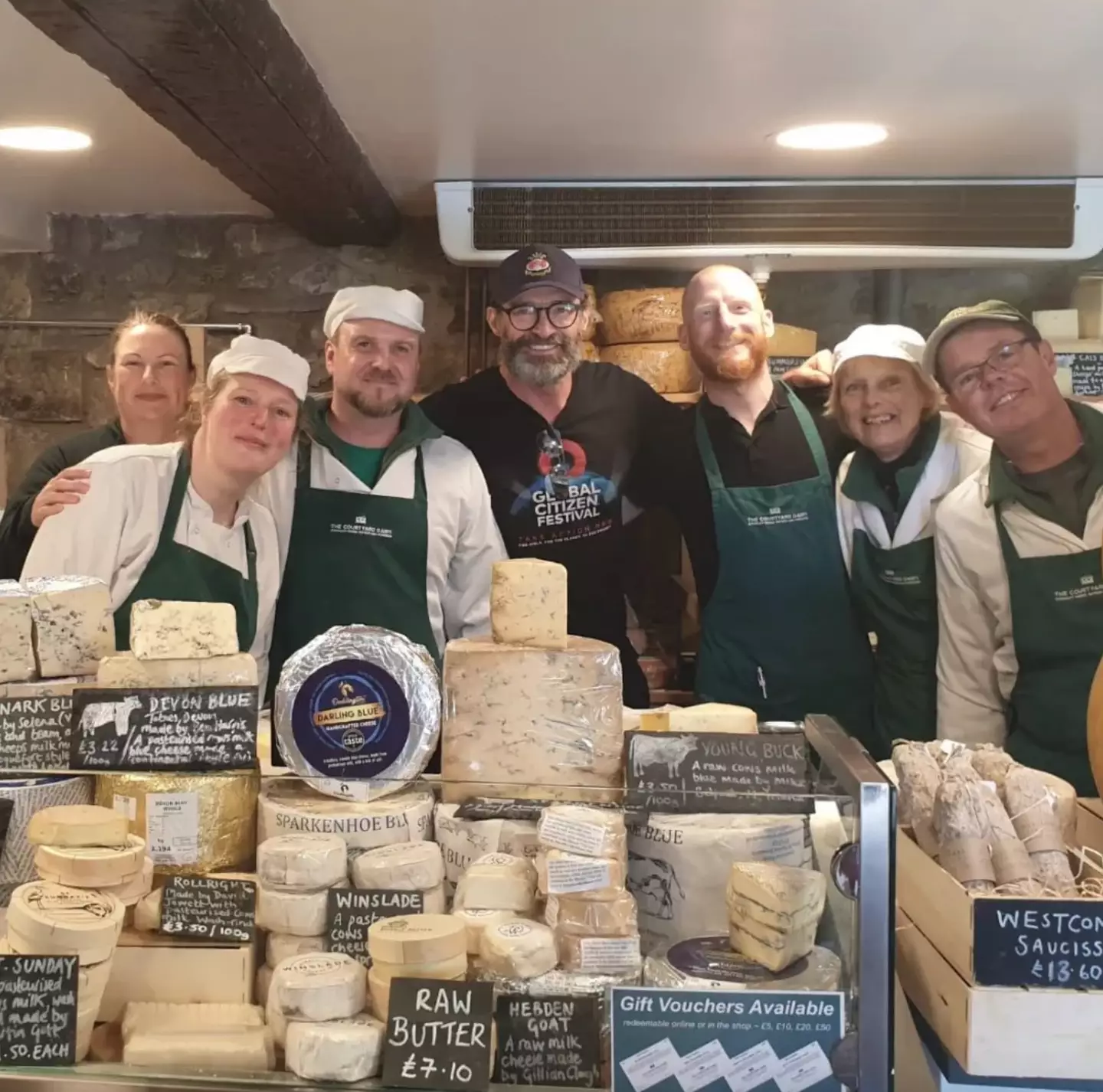 The Wolverine star also visited a cheese shop.