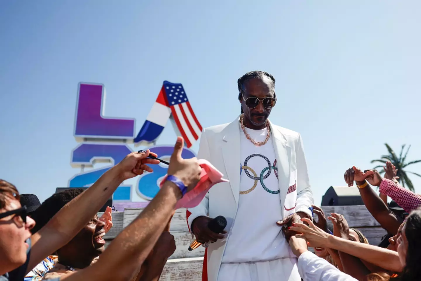 Snoop Dogg was, understandably, a fans' favourite inclusion in the closing ceremony. (Emma McIntyre/Getty Images for LA28)