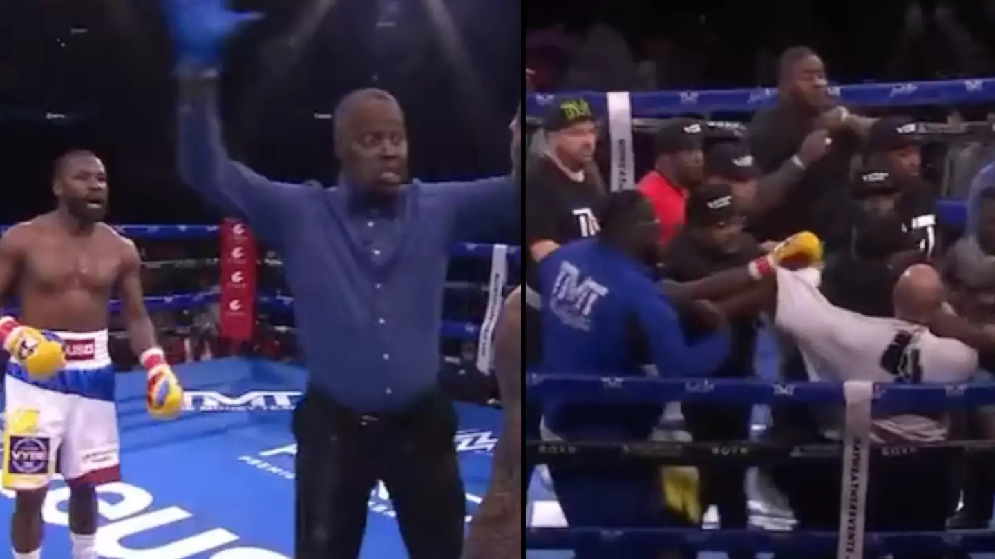 Floyd Mayweather fight descends into carnage as dozens of fans storm into ring