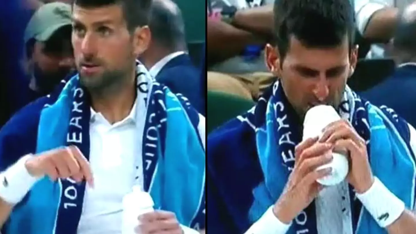 Tennis Fans Are Questioning What Was In Novak Djokovic's Water Bottle During Wimbledon Match