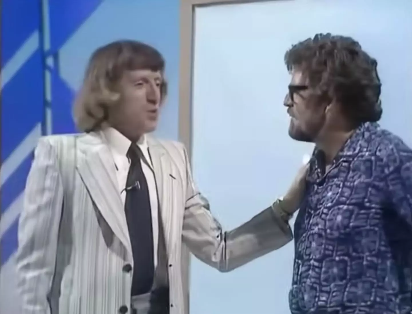 The disgraced pair seen on a 1976 episode of Jim'll Fix It.