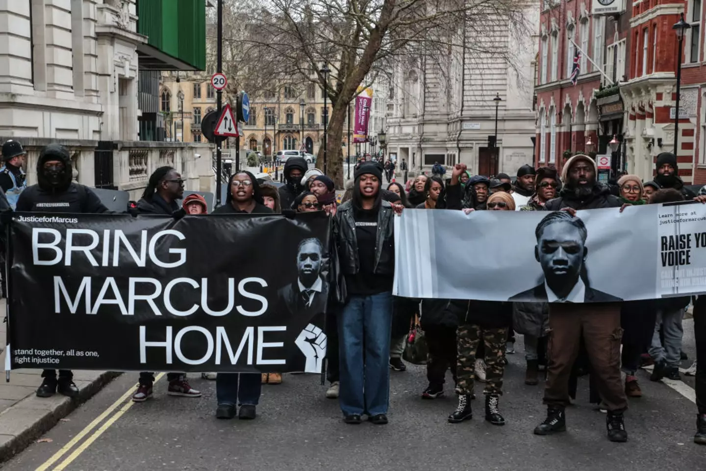 Demonstrations called for Marcus' release from Dubai and his return to the UK (Thabo Jaiyesimi/SOPA Images/LightRocket via Getty Images)