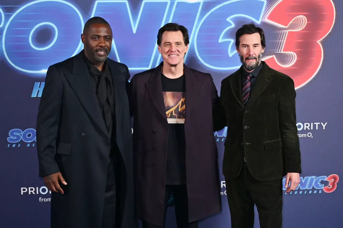 Elba, Carrey, and Reeves (Dave Bennet via Getty Images)
