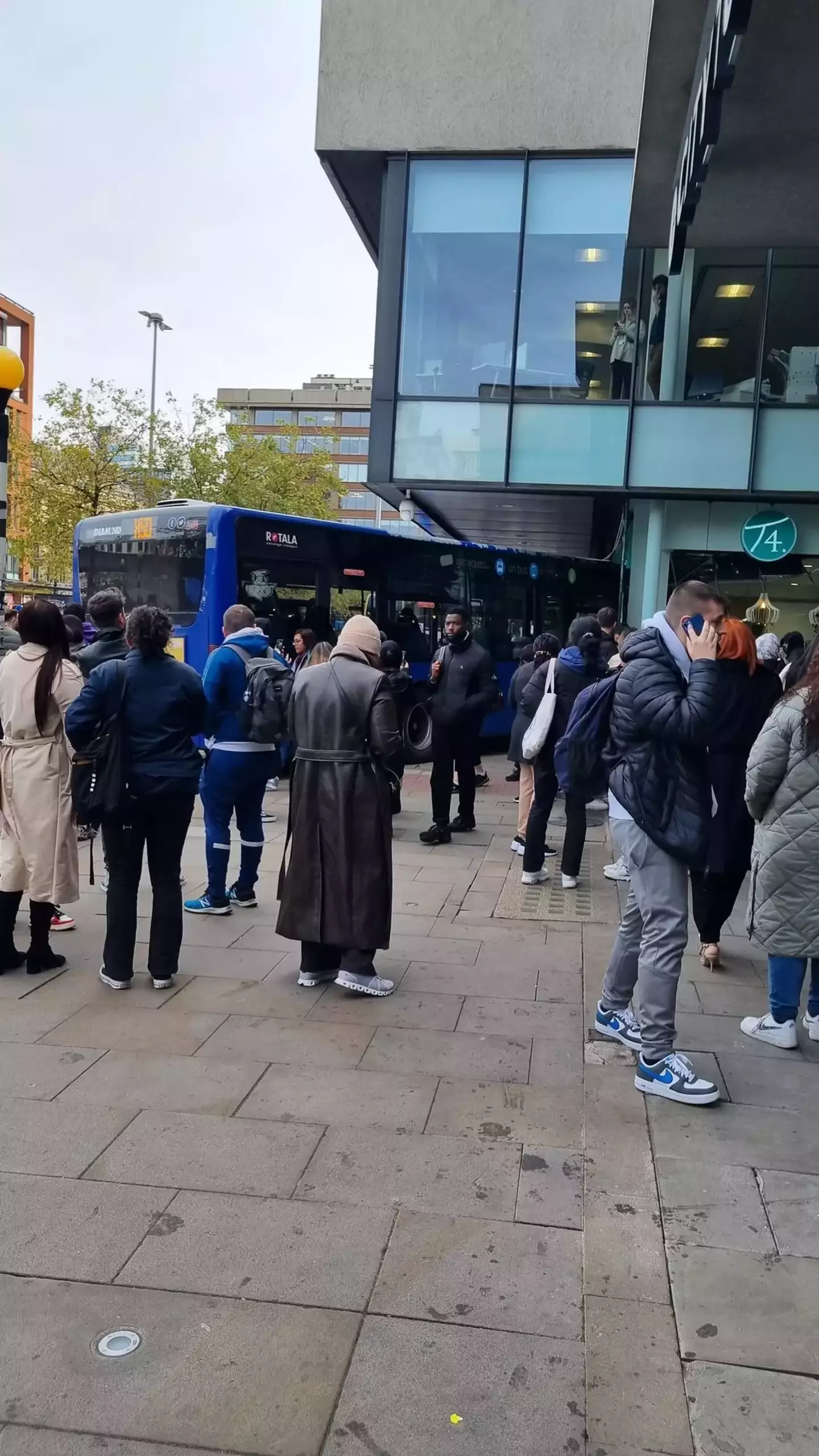 The bus crashed into a bubble tea shop in Manchester city centre.