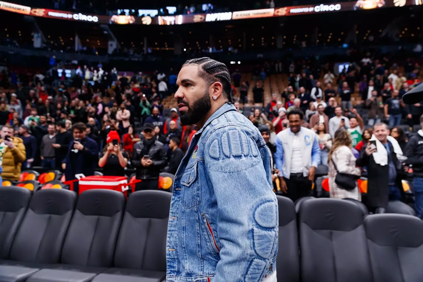 Drake at an NBA game.