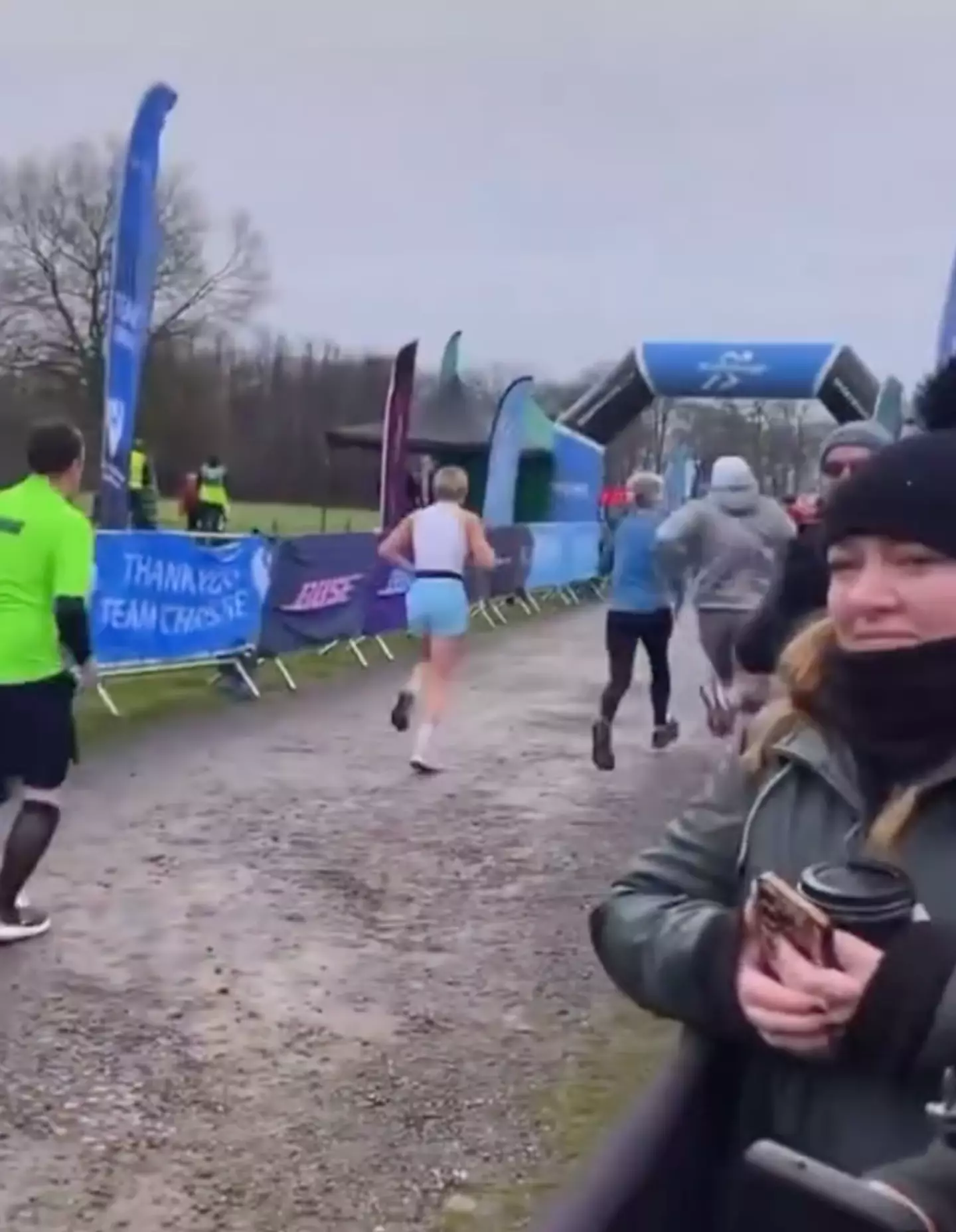 He was getting to that finish line as quickly as possible (Instagram/@tommyfury)
