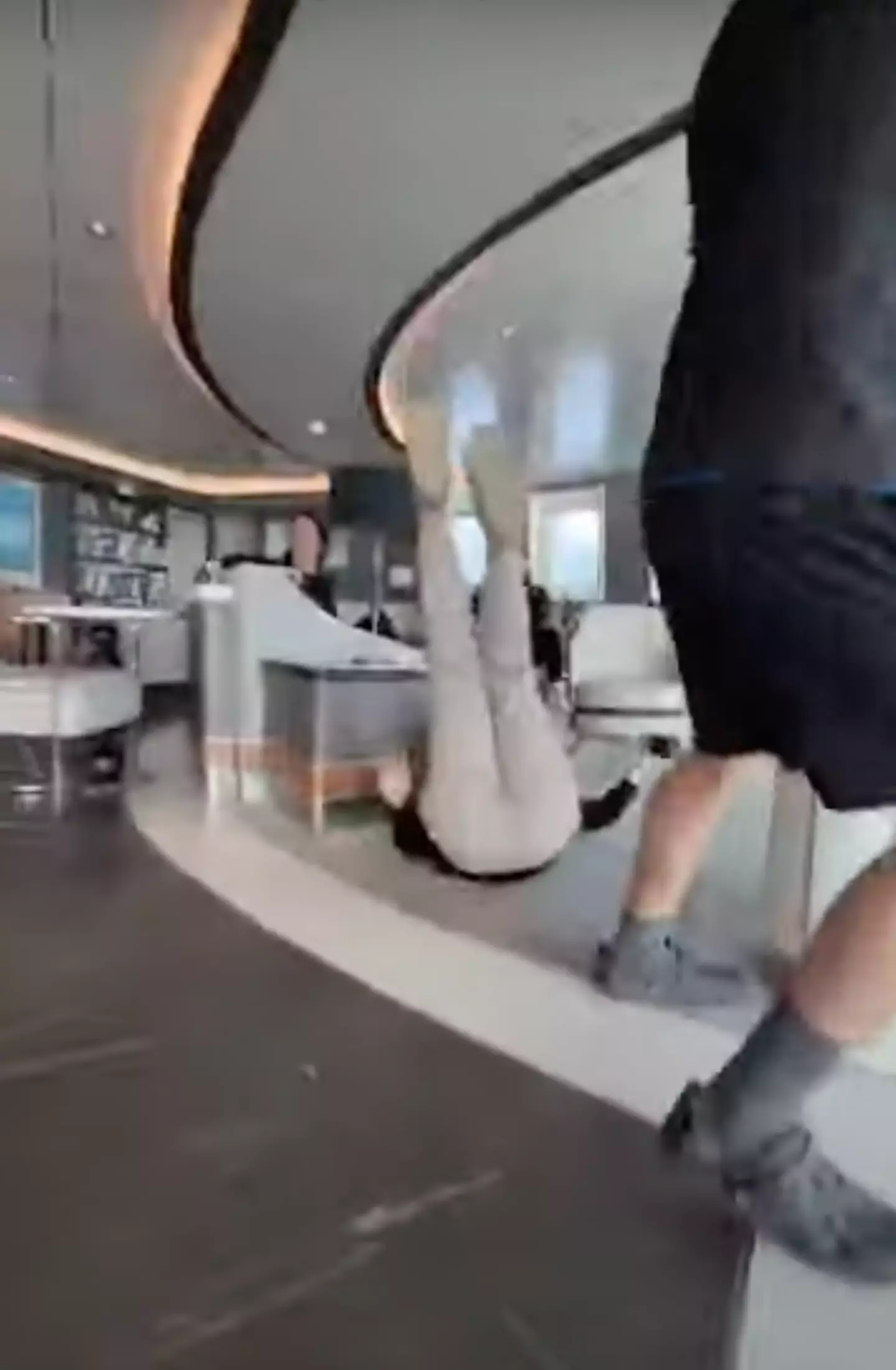 Would rather be laying down on a sun lounger than on the floor thanks to the waves personally. (Storyful)