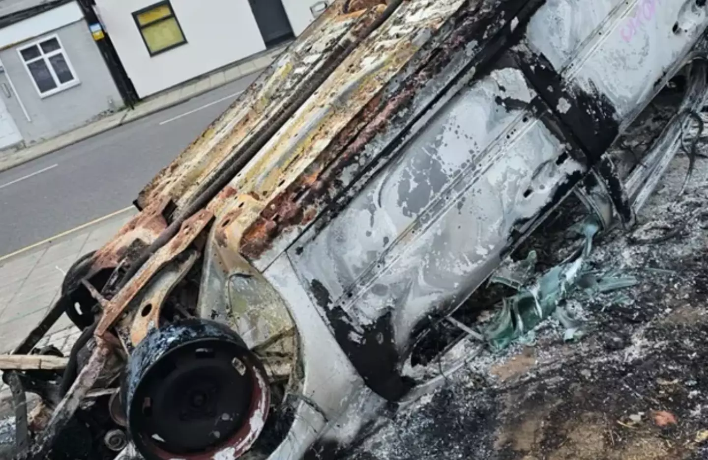 Carer Brendan Nwabichie discovered his car had been burnt out during a riot in Middlesbrough. (GoFundMe)
