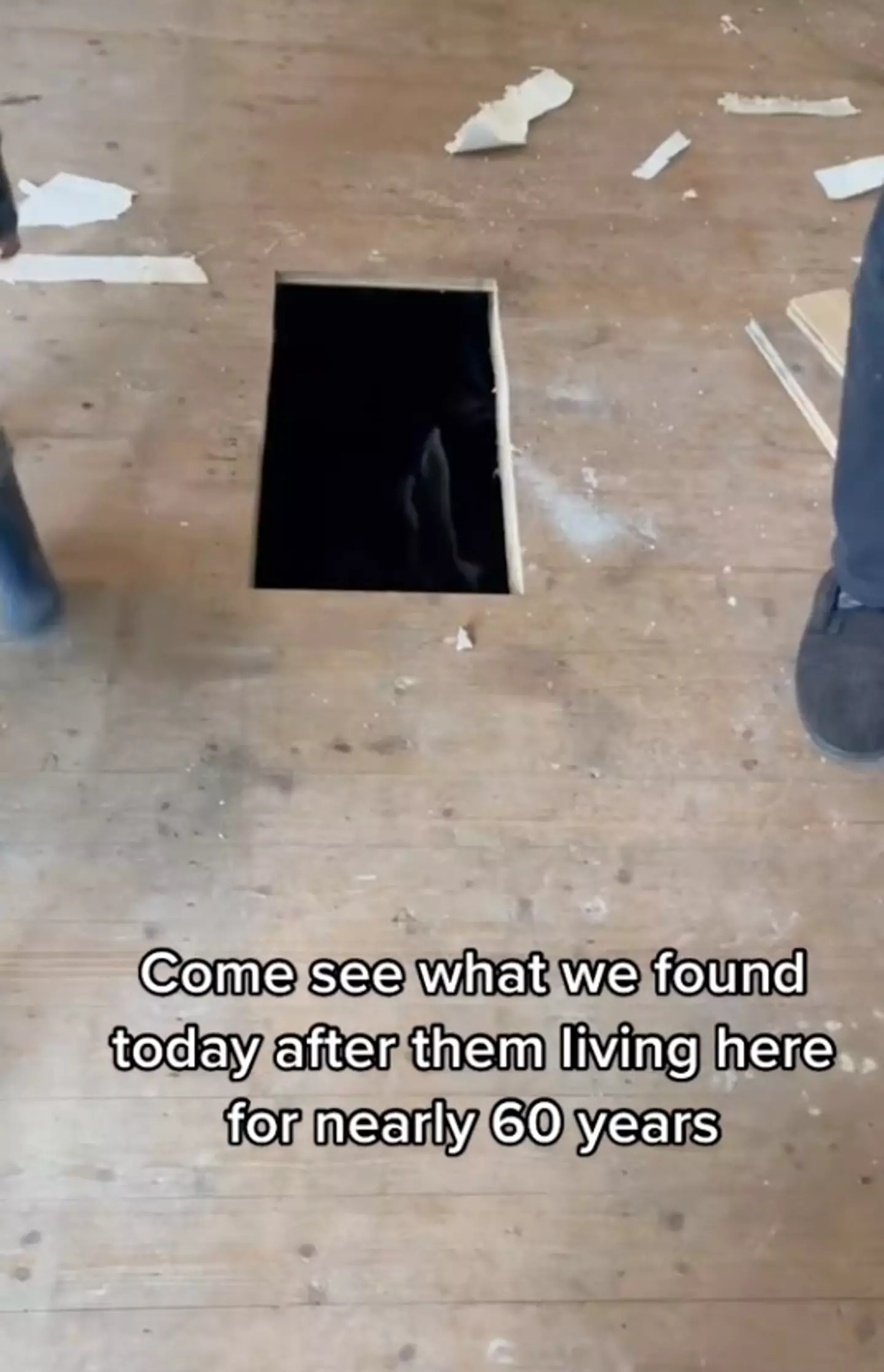 The TikTok user found a 'creepy' 200-year-old trap door in their parents' farm house.