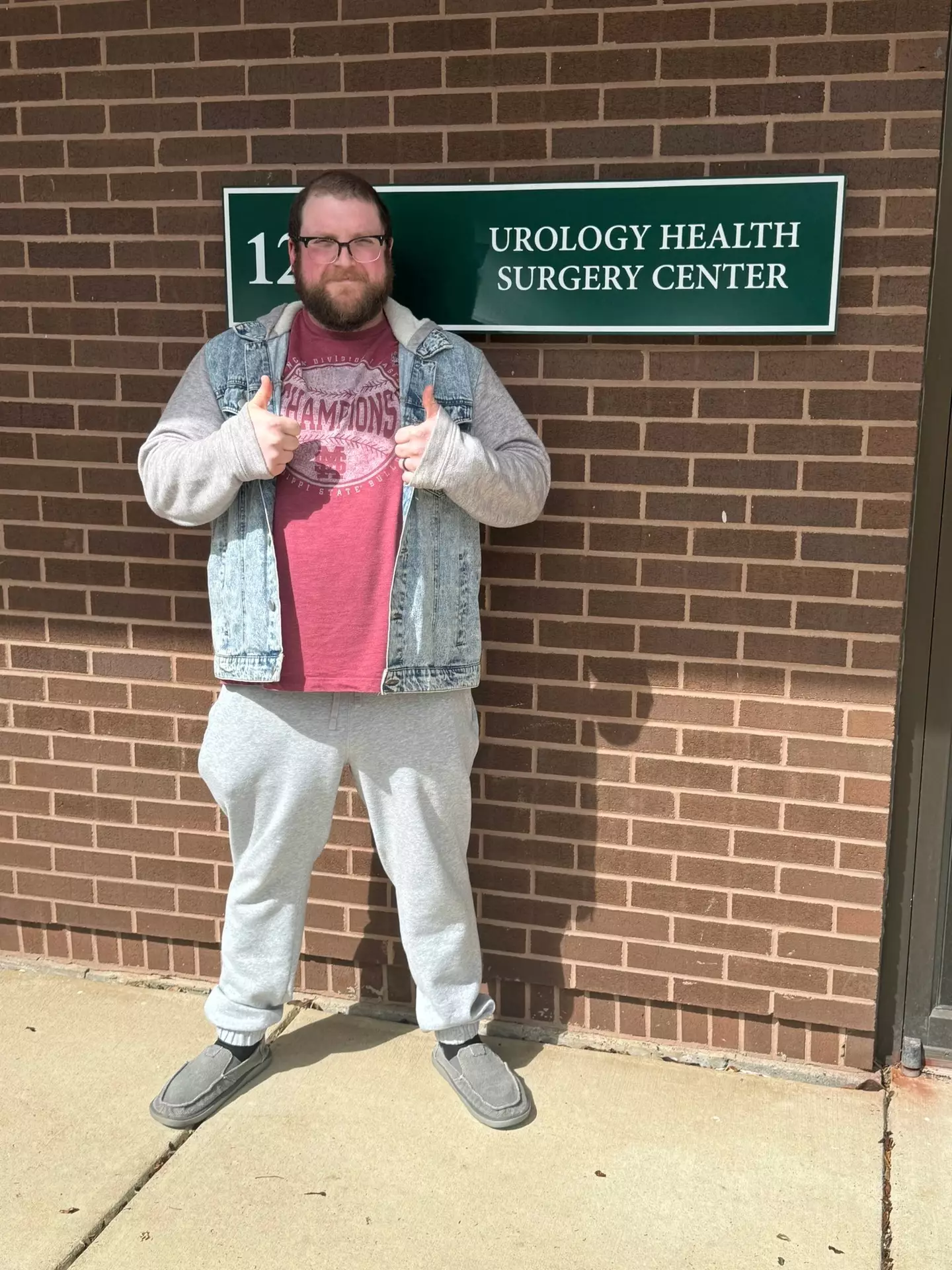 Justin Allen outside the Urology Health Surgery Center in Huntingdon Valley.