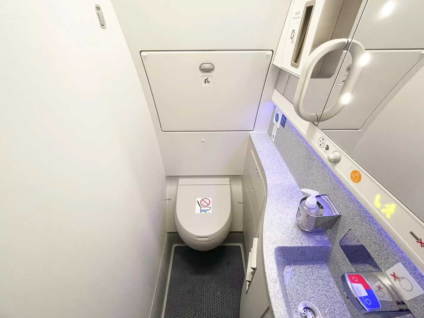 The unnamed passenger was trapped in the plane's toilet.