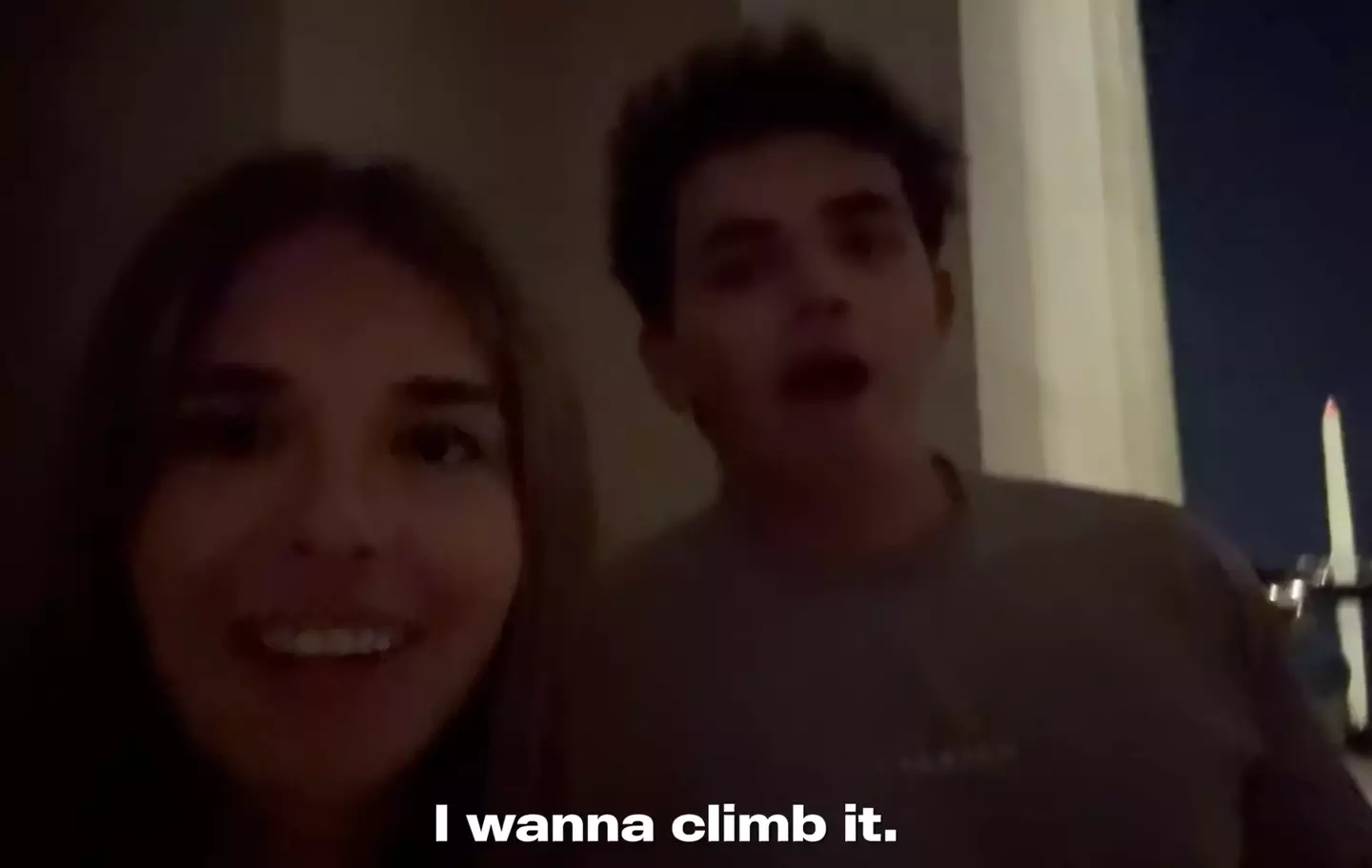 Kai and her brother joked about climbing the Lincoln Monument (YouTube/Kai Trump)