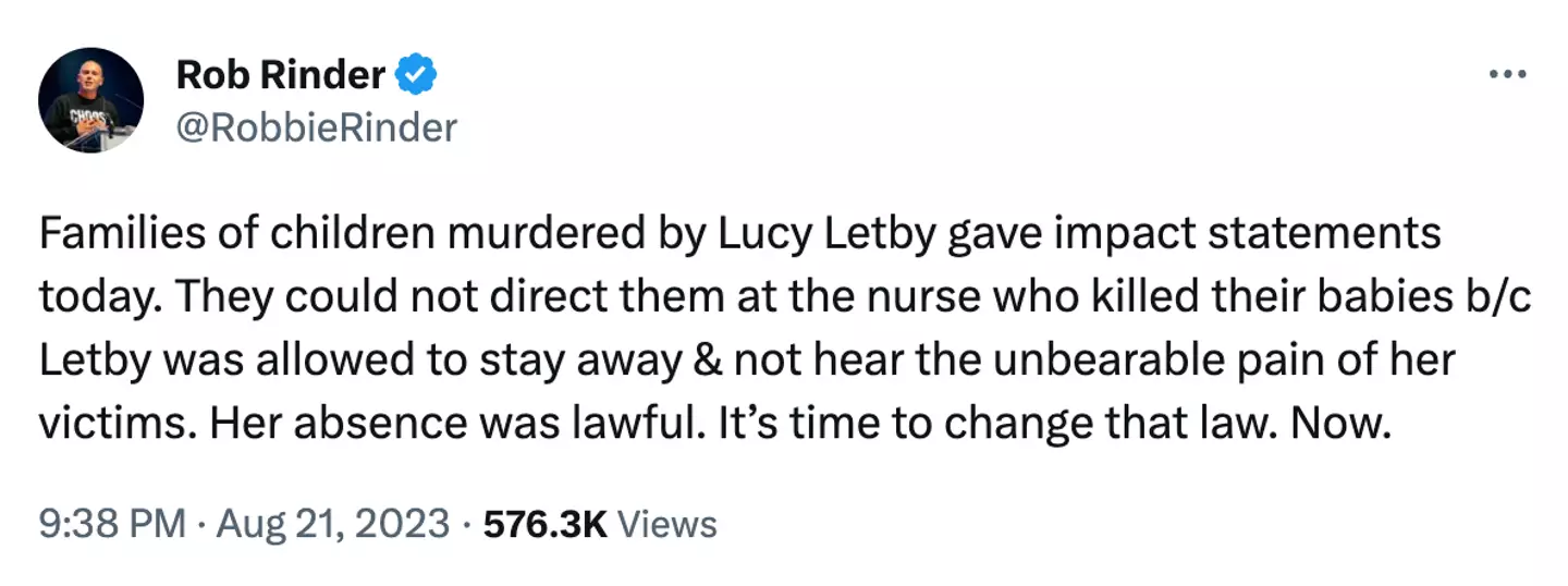 Judge Rinder called Letby's absence 'lawful', which is why it needs to change.