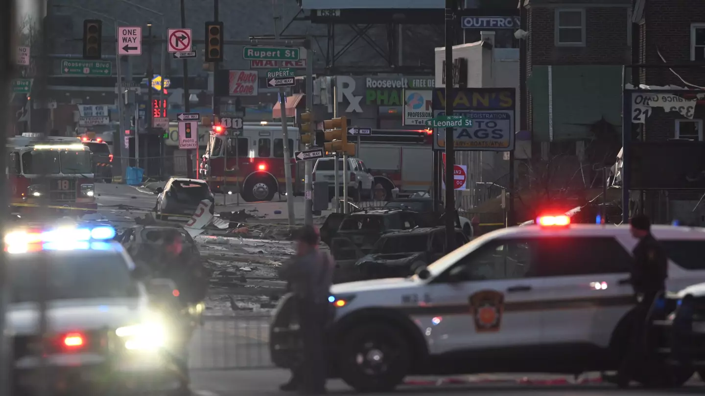 Shocking moment Philadelphia plane crash debris strikes man in the head while dining in restaurant