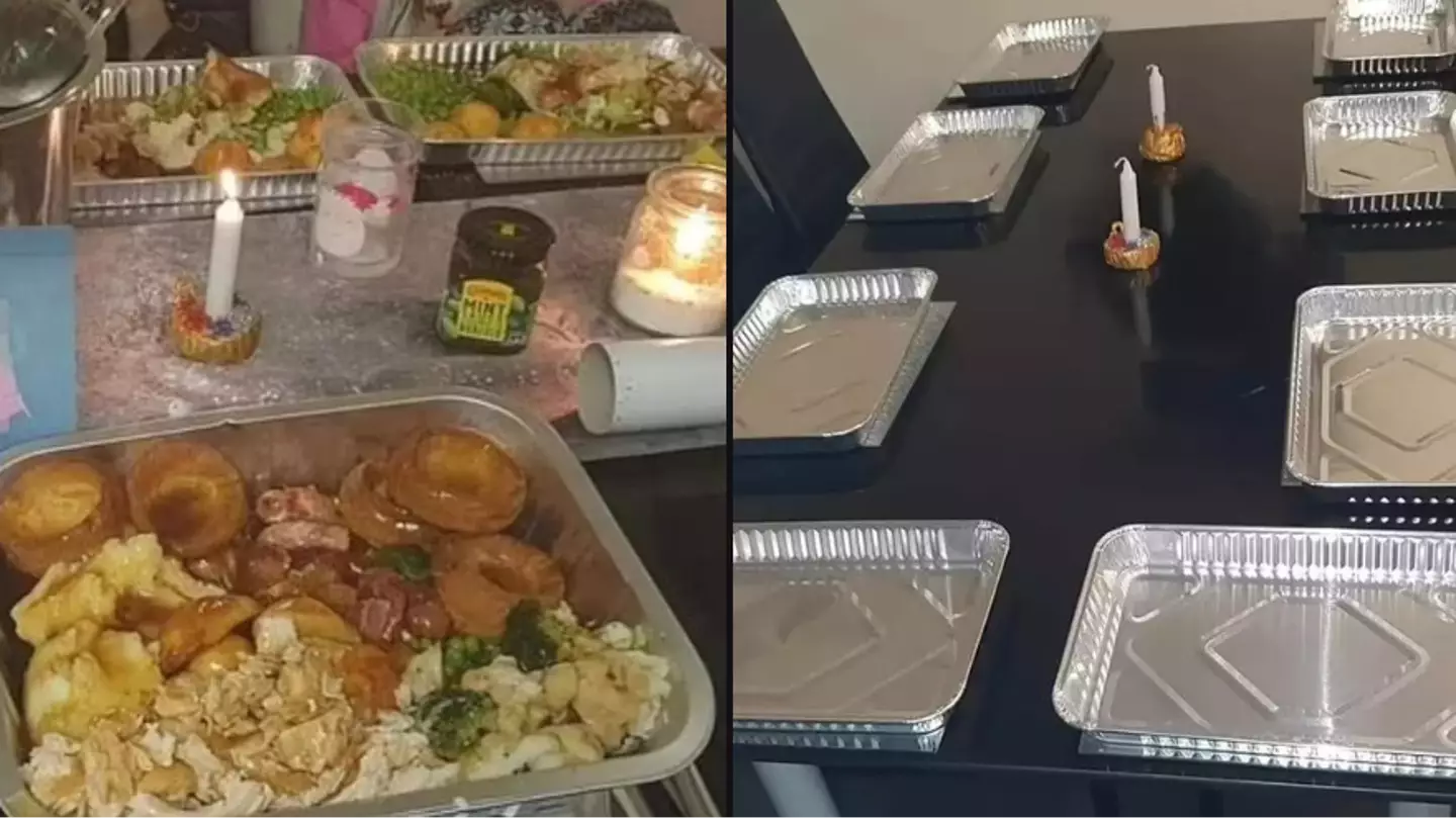 Man slammed as 'lazy' after serving Christmas dinner to family in tin foil oven trays