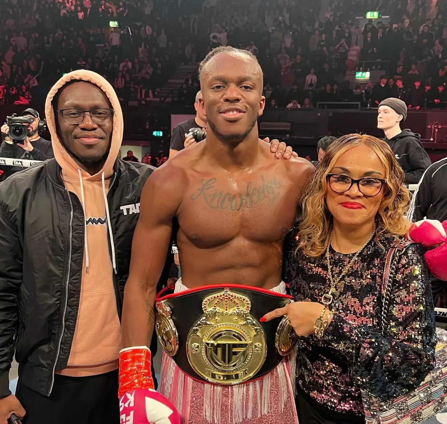 KSI and Deji with their mum Yinka.