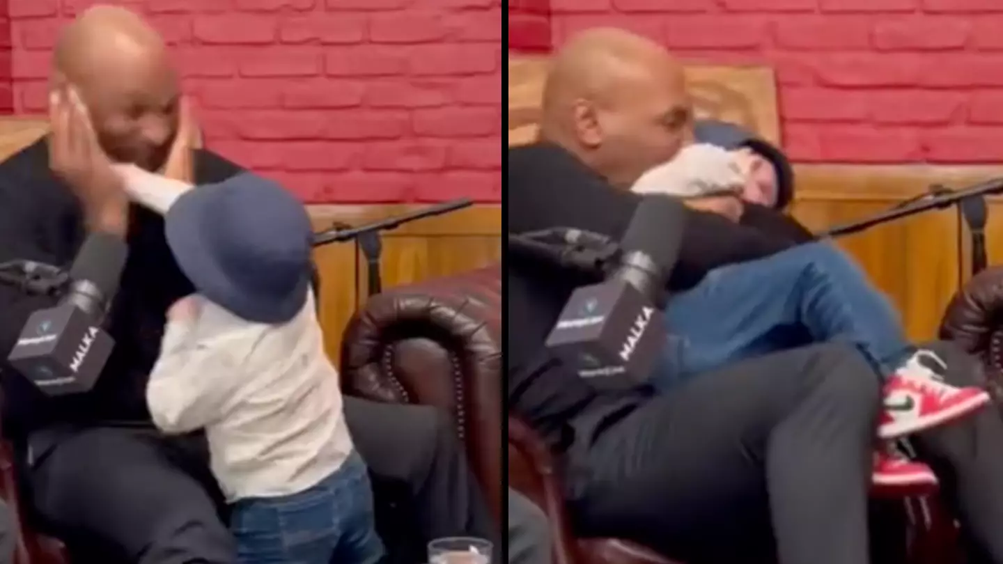 Mike Tyson picks up Hasbulla like a baby and tries to nibble his ear in bizarre footage