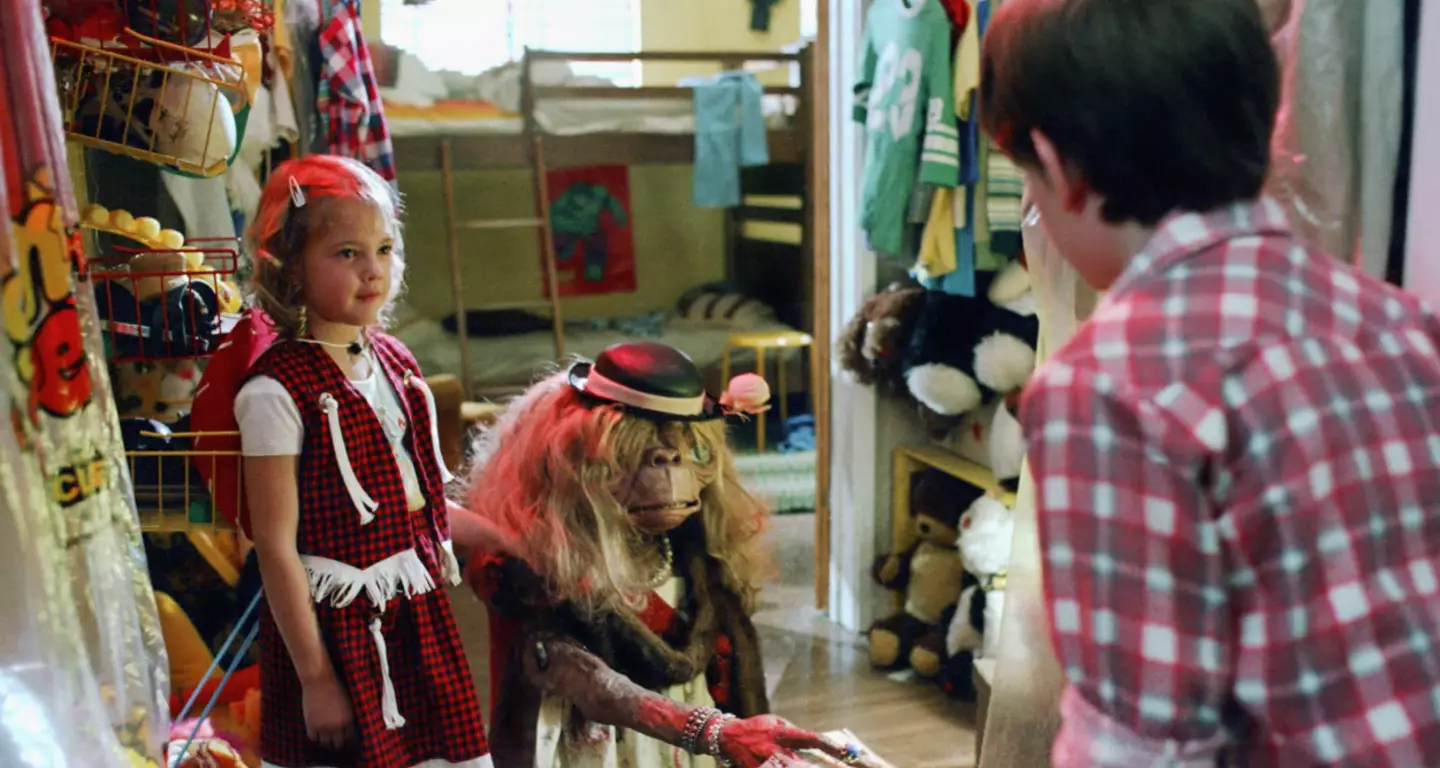 Drew Barrymore during one scene with E.T. (Universal)