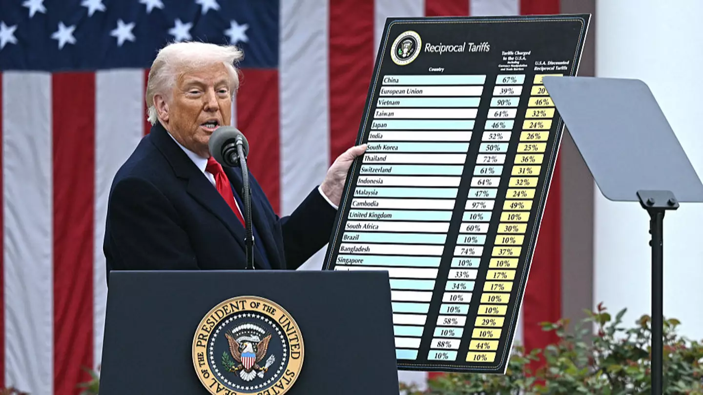 President Trump announced his 'Liberation Day' plans to 'make America wealthy again' earlier this week (BRENDAN SMIALOWSKI/AFP via Getty Images)