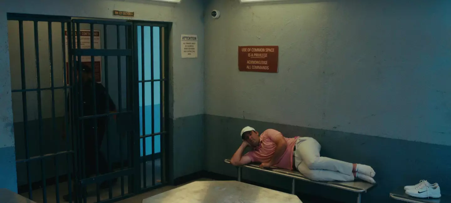 He was arrested last year and the film makes multiple jokes about this (Netflix)