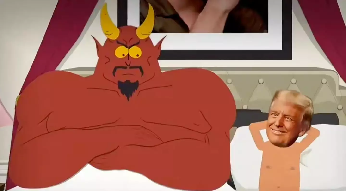 We've already seen Trump in bed with the Devil, so what's next? (Paramount/Comedy Central)