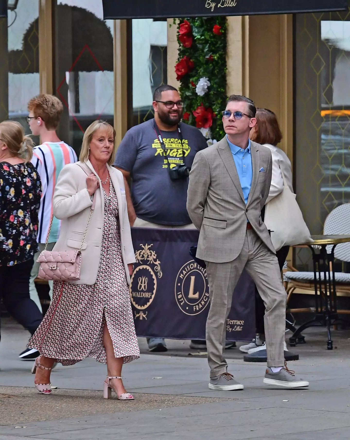 Evans appeared in London with his wife, Heather.