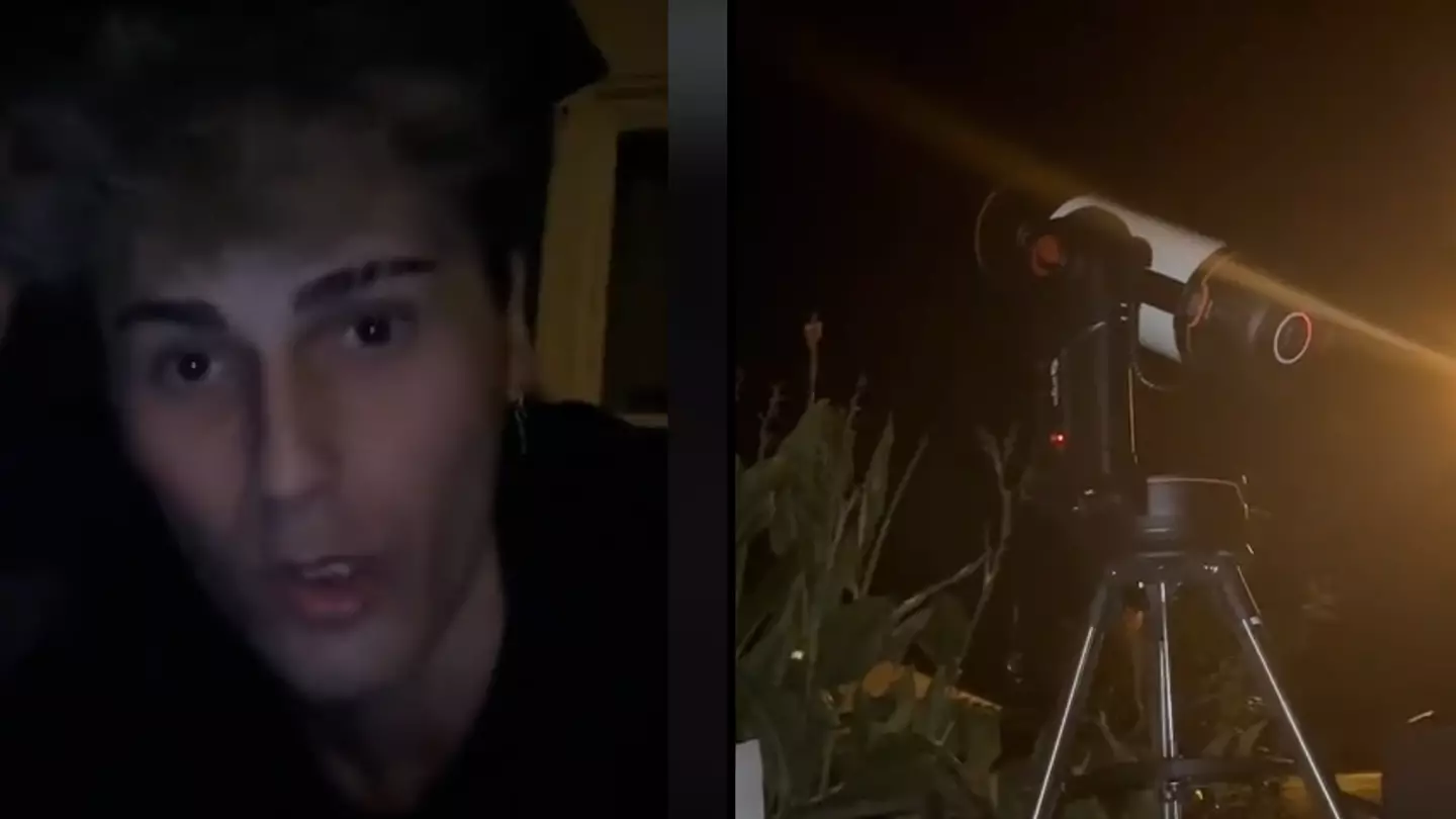 Man mind-blown after looking through brand new telescope and taking a picture of what he found