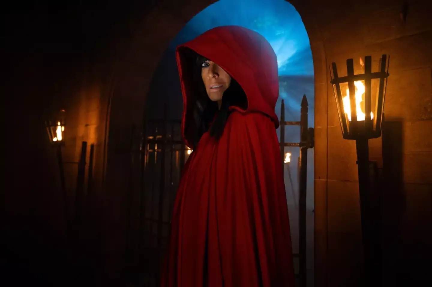 Fiona was the lucky wearer of this season's red cloak (BBC)