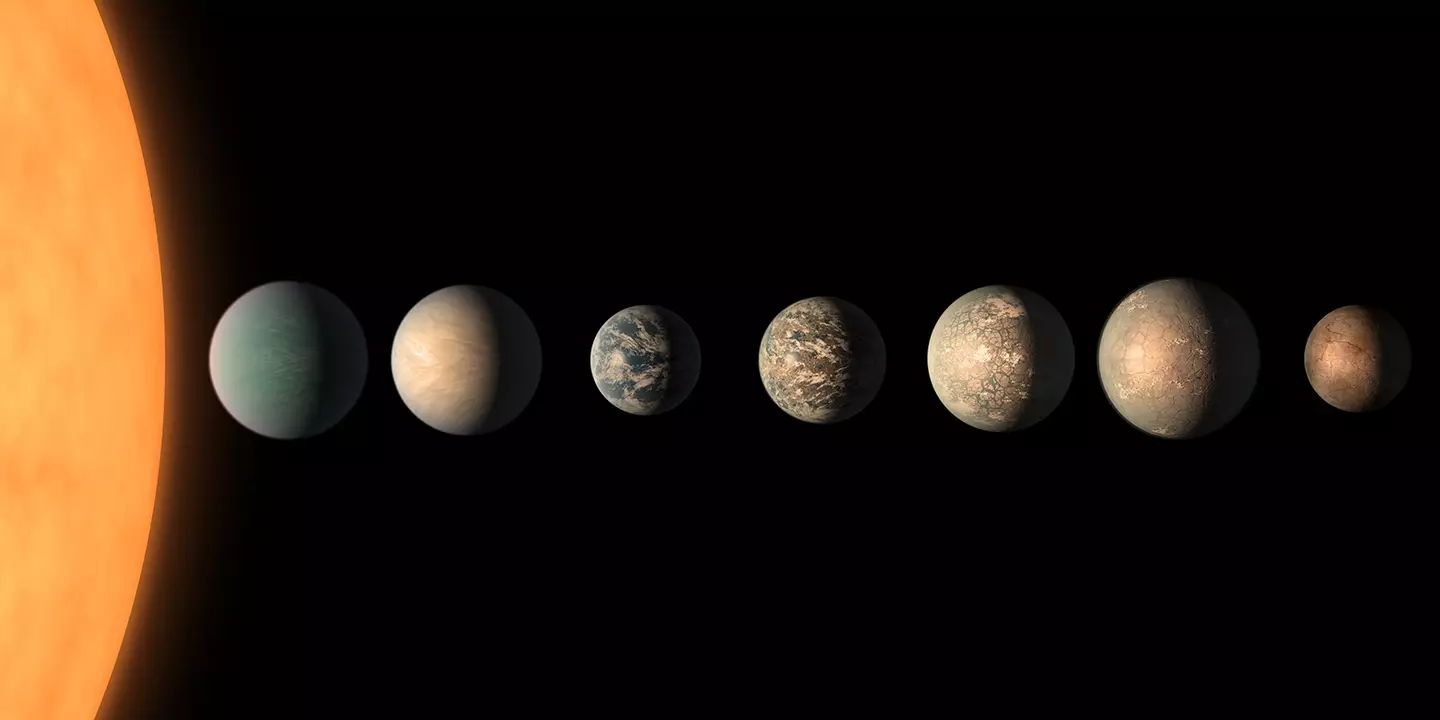 The TRAPPIST-1 system (NASA/JPL-Caltech)