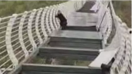 Tourist Left Dangling 100m In The Air After Glass Bridge Shatters In High Winds