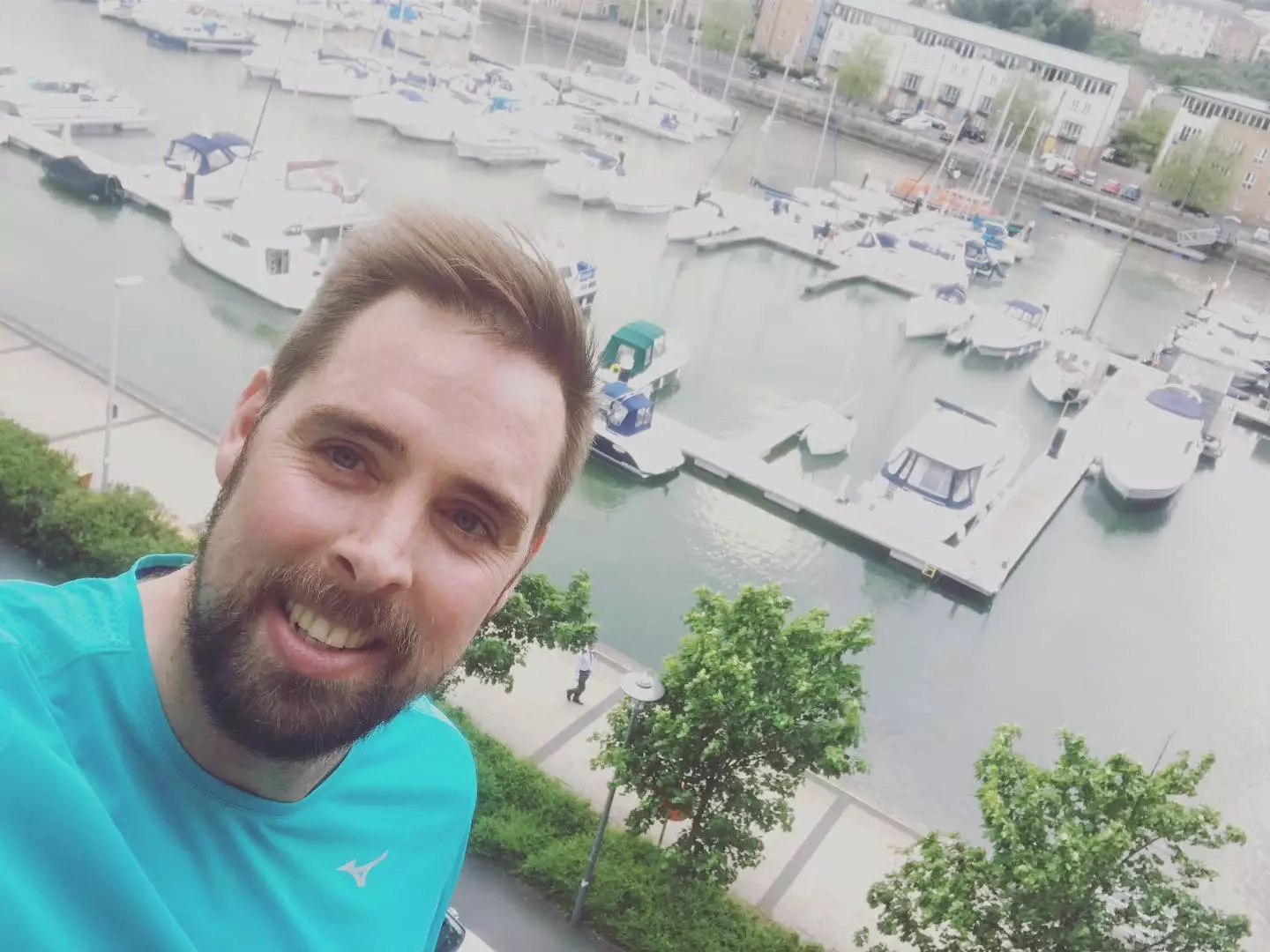 Ben running in his home town of Portishead.