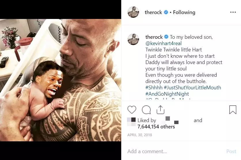 The Rock put this picture out on April 30 2018.