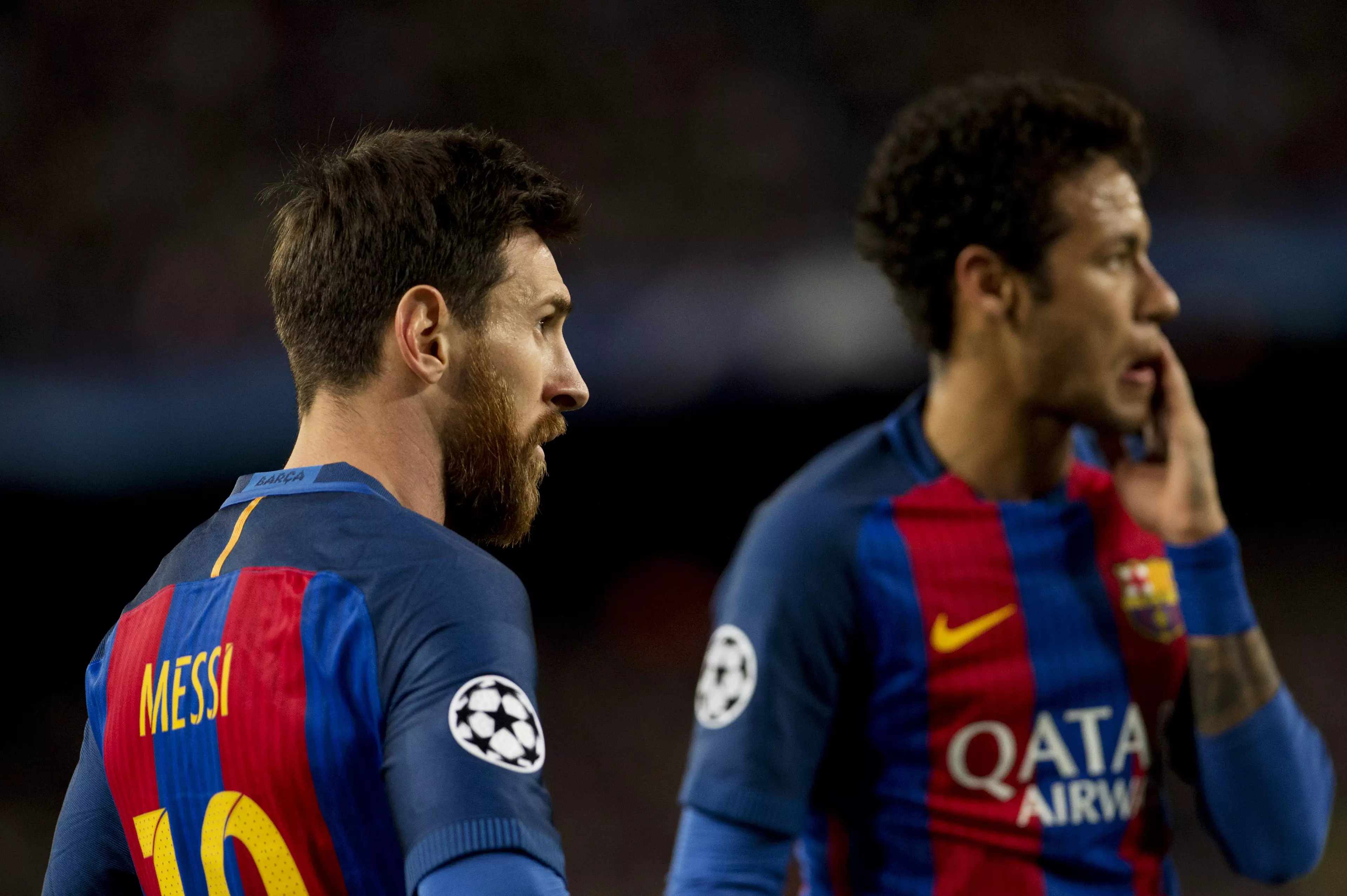 Neymar attempted to step out of Messi's shadow by moving from Barcelona. Image: PA Images
