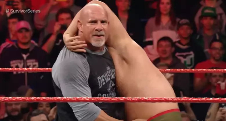 WATCH: Goldberg Hits A Jackhammer And Spear Ahead of Brock Lesnar Showdown