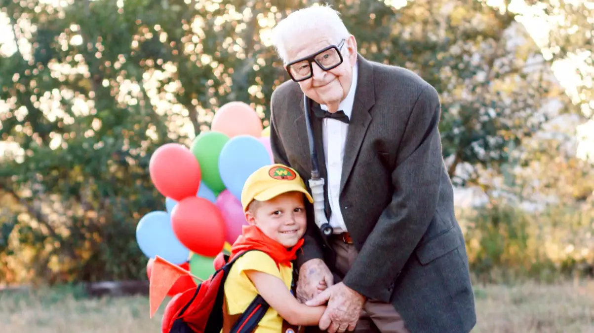 Five-Year-Old Boy's 'Up' Photoshoot With 90-Year-Old Great-Grandparent Melts Hearts