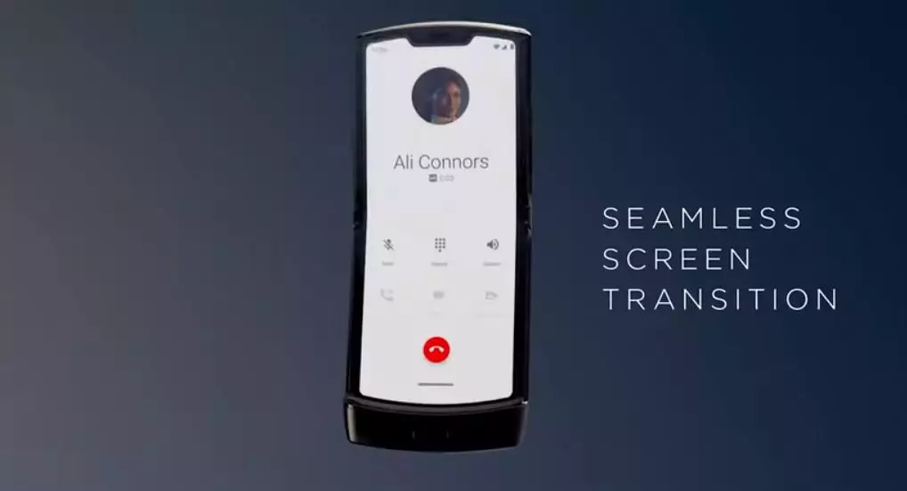 The phone features a seamless screen.