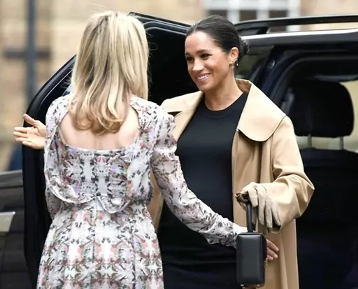 Meghan arrived at Smart Works this morning. (