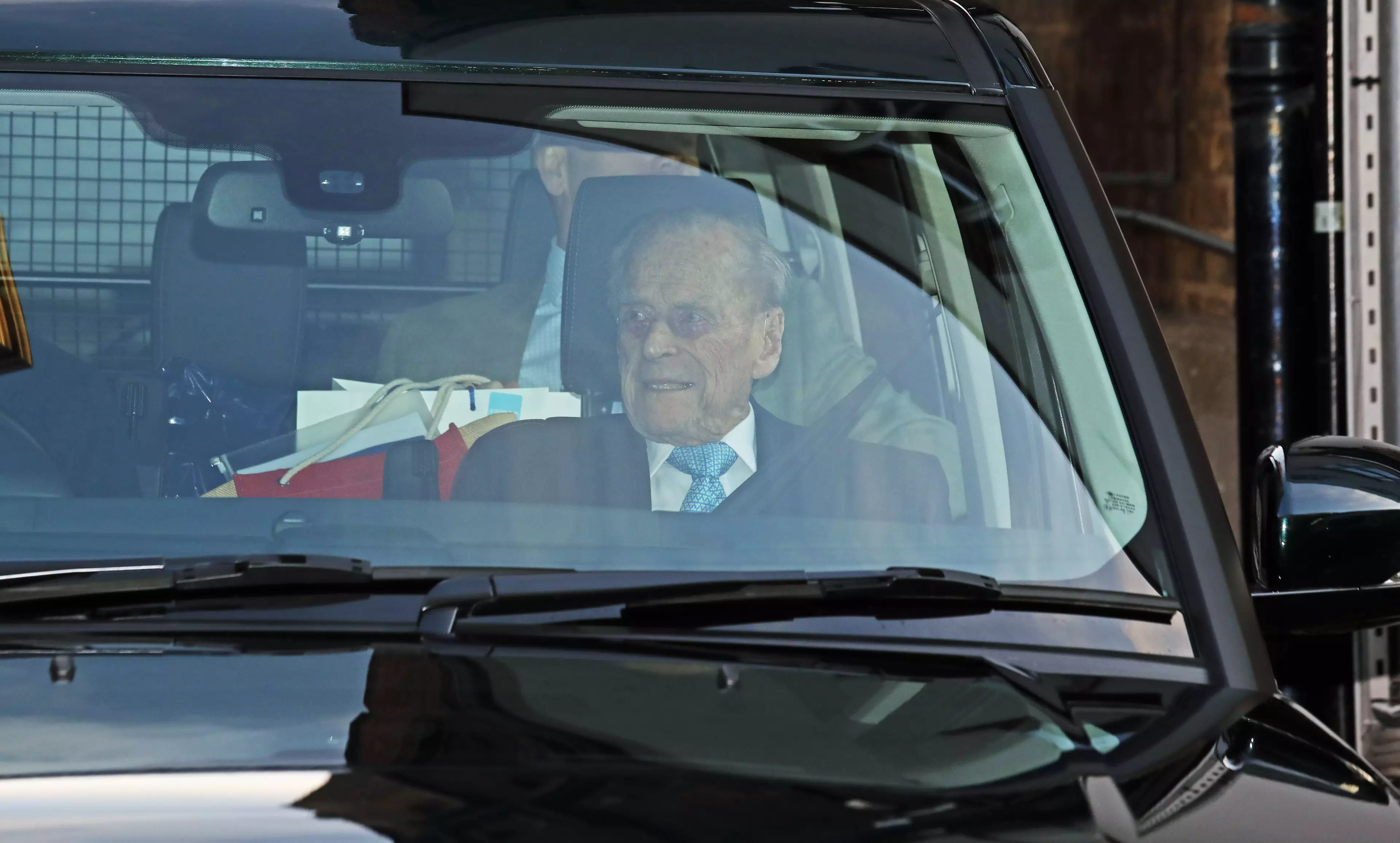 Prince Philip leaving hospital after a brief illness in December 2019 (