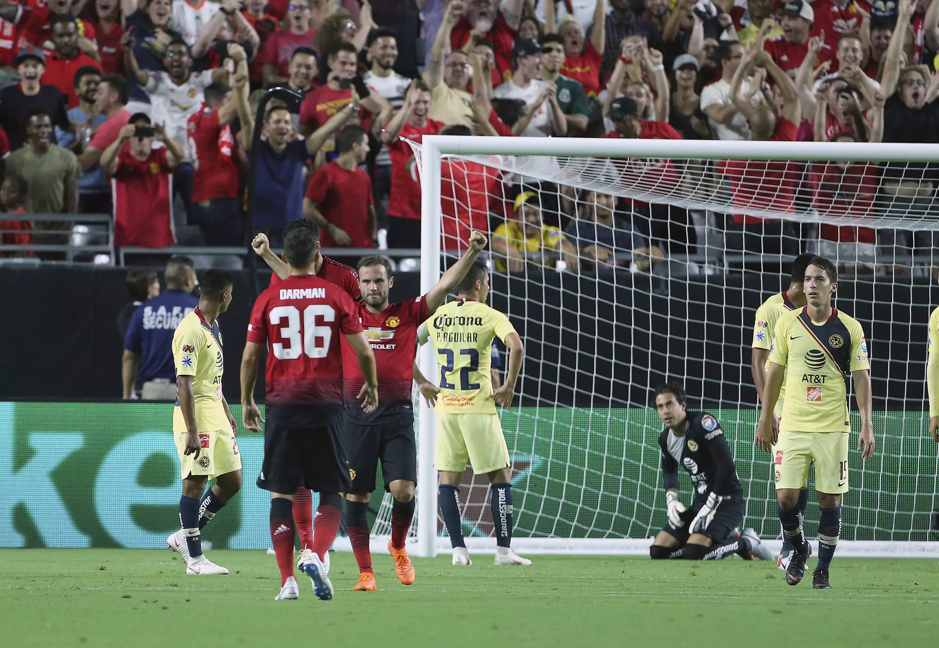 Mata celebrates scoring United's late equaliser. Image: PA Images