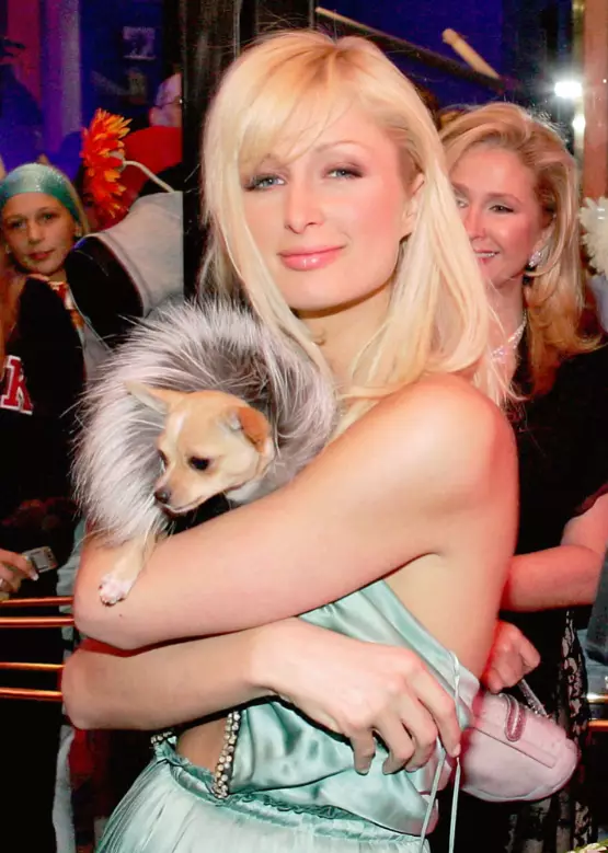 Hilton with her dog Tinkerbell in 2005.