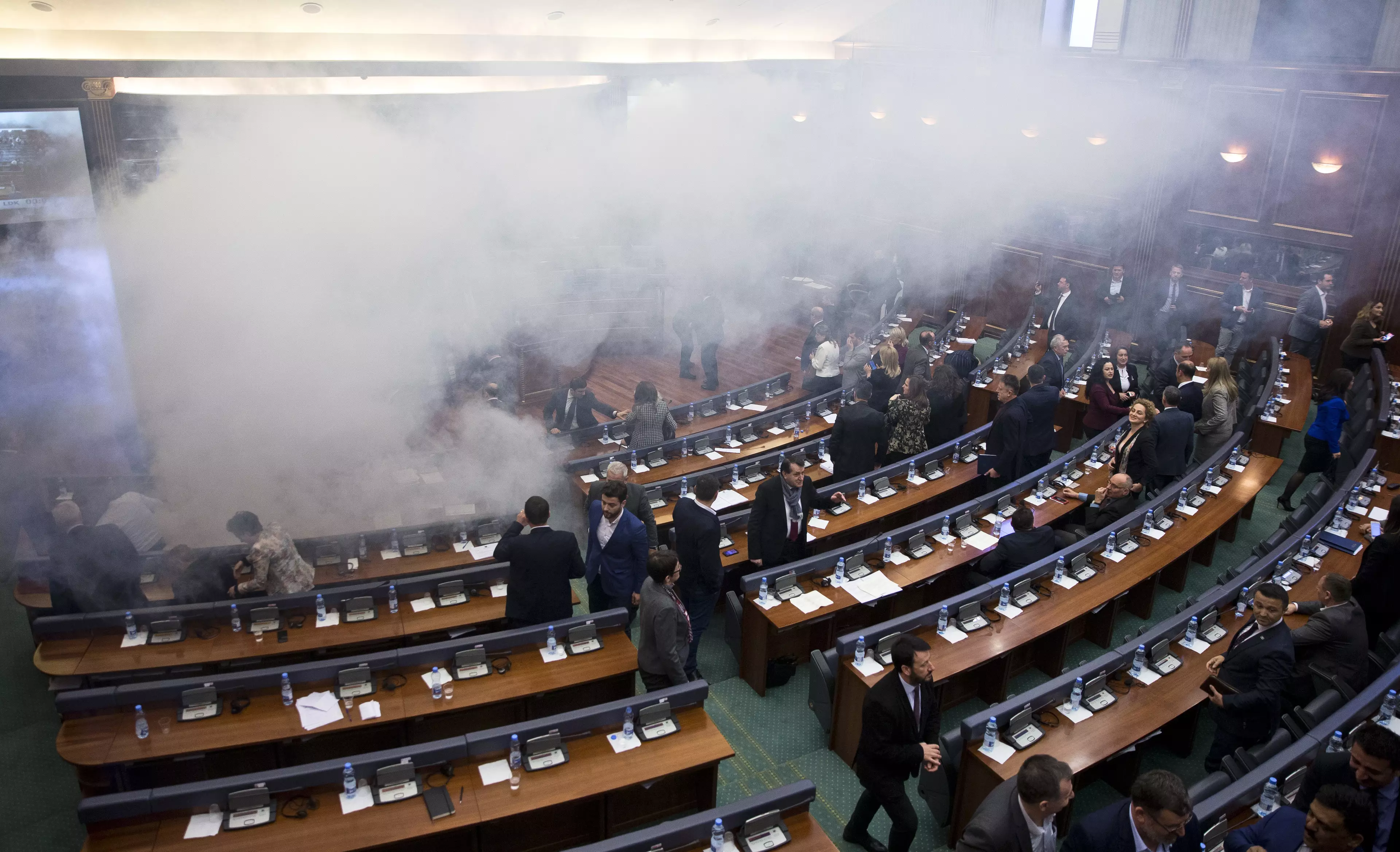 Tear Gas Released In Kosovo Parliament During Fierce Debate 