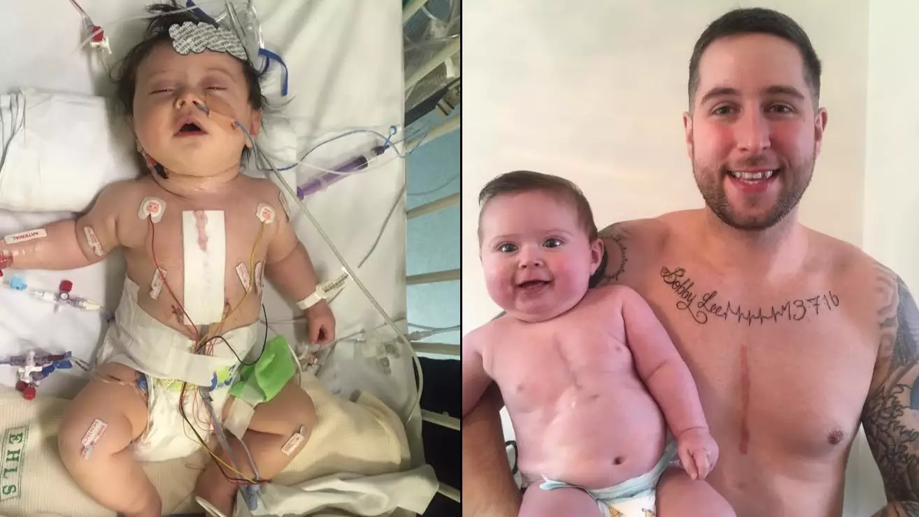Dad Gets A Tattoo Exactly The Same As Son's Scar After Heart Surgery