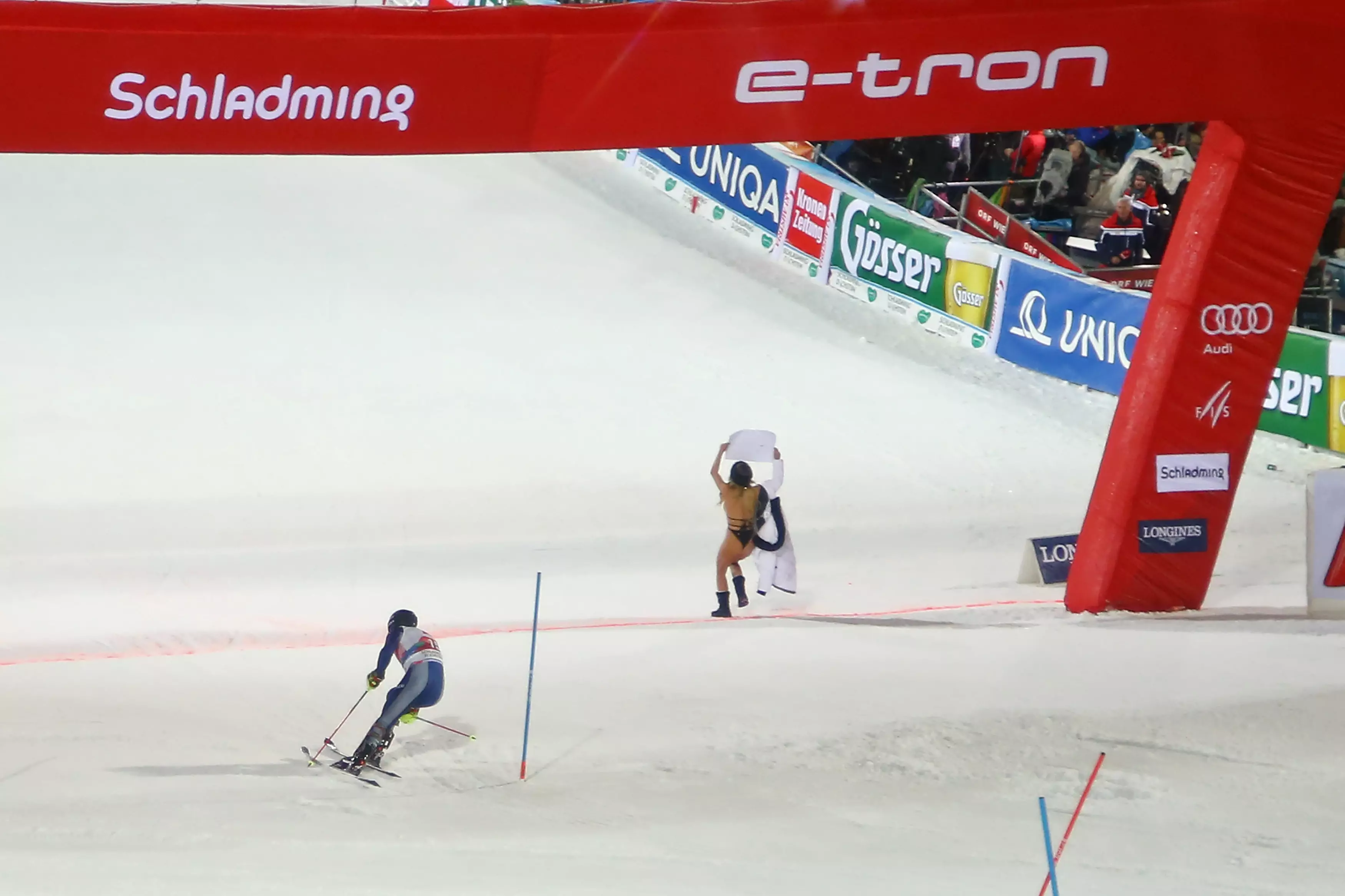 Kinsey Wolanski stopped the timer prematurely for skier Alex Vinatzer, causing some confusion.