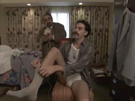 Davitian with Sacha Baron Cohen in the first Borat film.