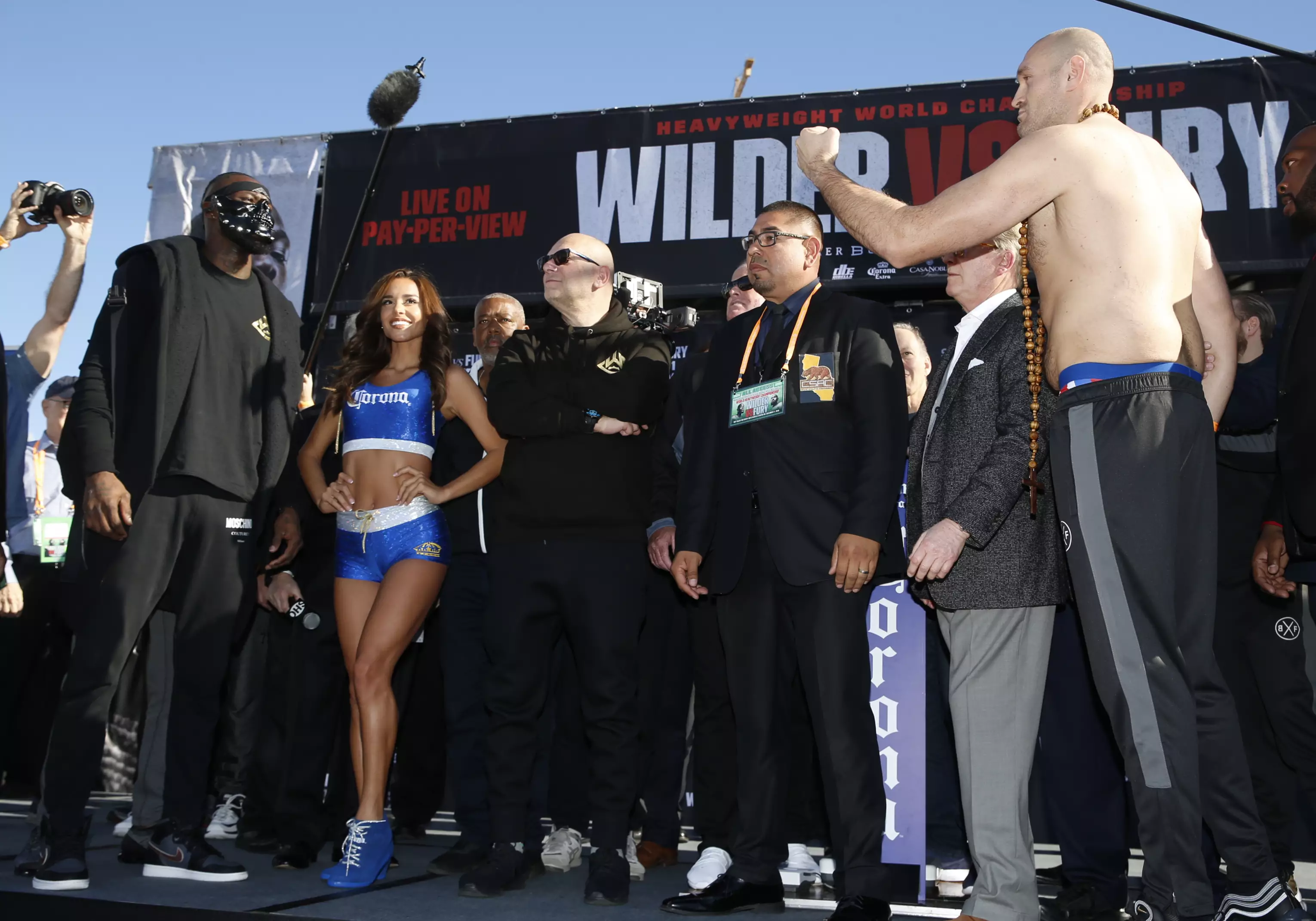 Wilder and Fury were kept apart at the weigh in. Image: PA Images