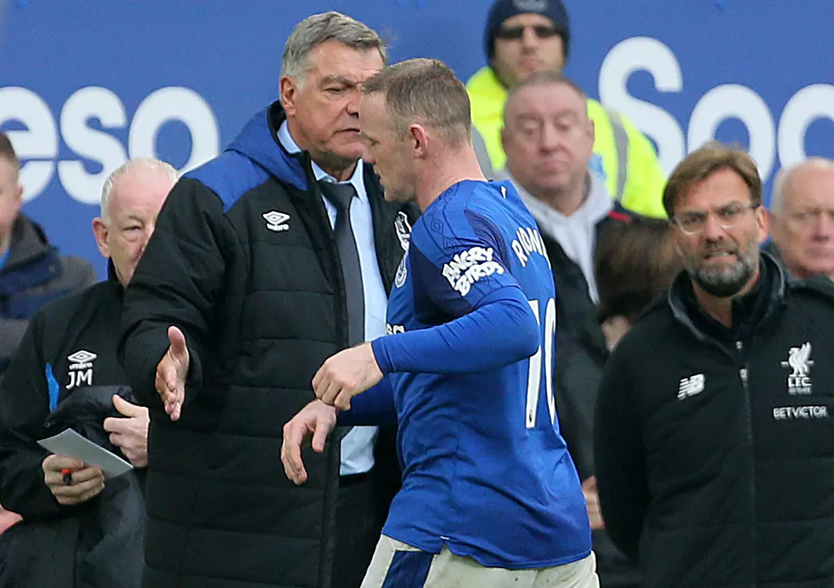 Rooney reacts angrily after being substituted. Image: PA