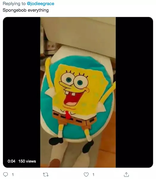 Another woman shared this Spongebob Squarepants bathroom (