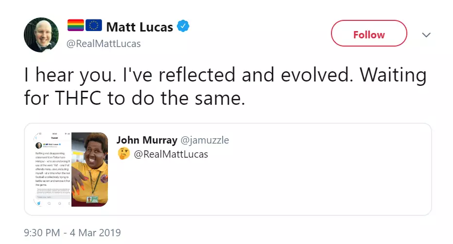 Matt Lucas responds to critics.